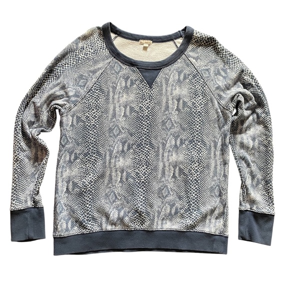 Gap Navy Blue Snakeskin Print Sweatshirt • Oversized Fit Casual Size Large - Picture 1 of 5